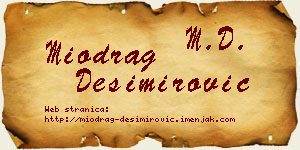 Miodrag Desimirović vizit kartica